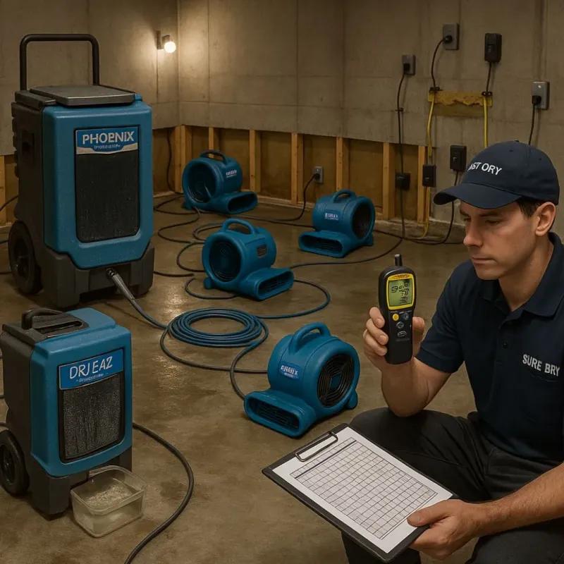 Structural Drying and Dehumidification process in North Miami Beach, FL